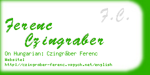 ferenc czingraber business card