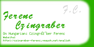 ferenc czingraber business card